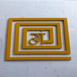 Helix Steel with Beej Mantar with Yellow Painted 6" x 6"