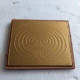 Labrinth Copper with Wood Plate  3" x 3"