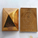 Pyramid COPPER With Yantar with Plate with Gold Plating  4" x 4"